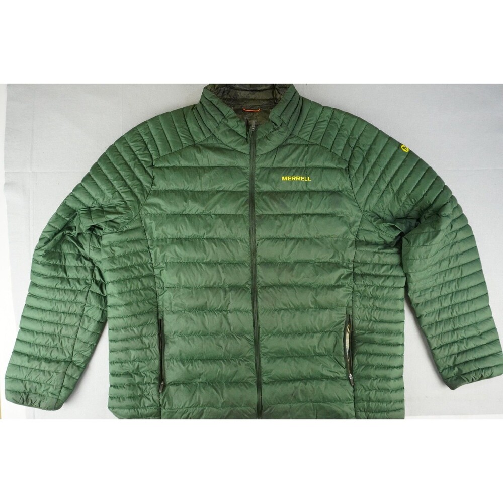 Merrell Ridgevent Thermo Puffer Jacket Mens XXL Green Down PrimaLoft Hybrid Coat